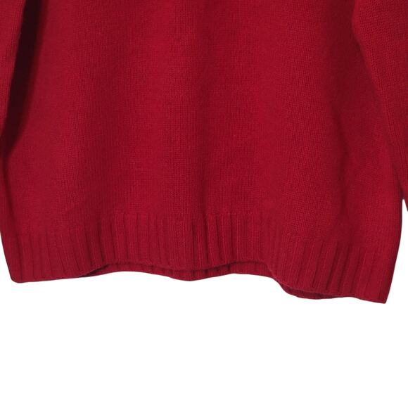 Alashan Wool Pearl Embellished Red Sweater Crew Neck Holiday Party Winter XL - Picture 6 of 15